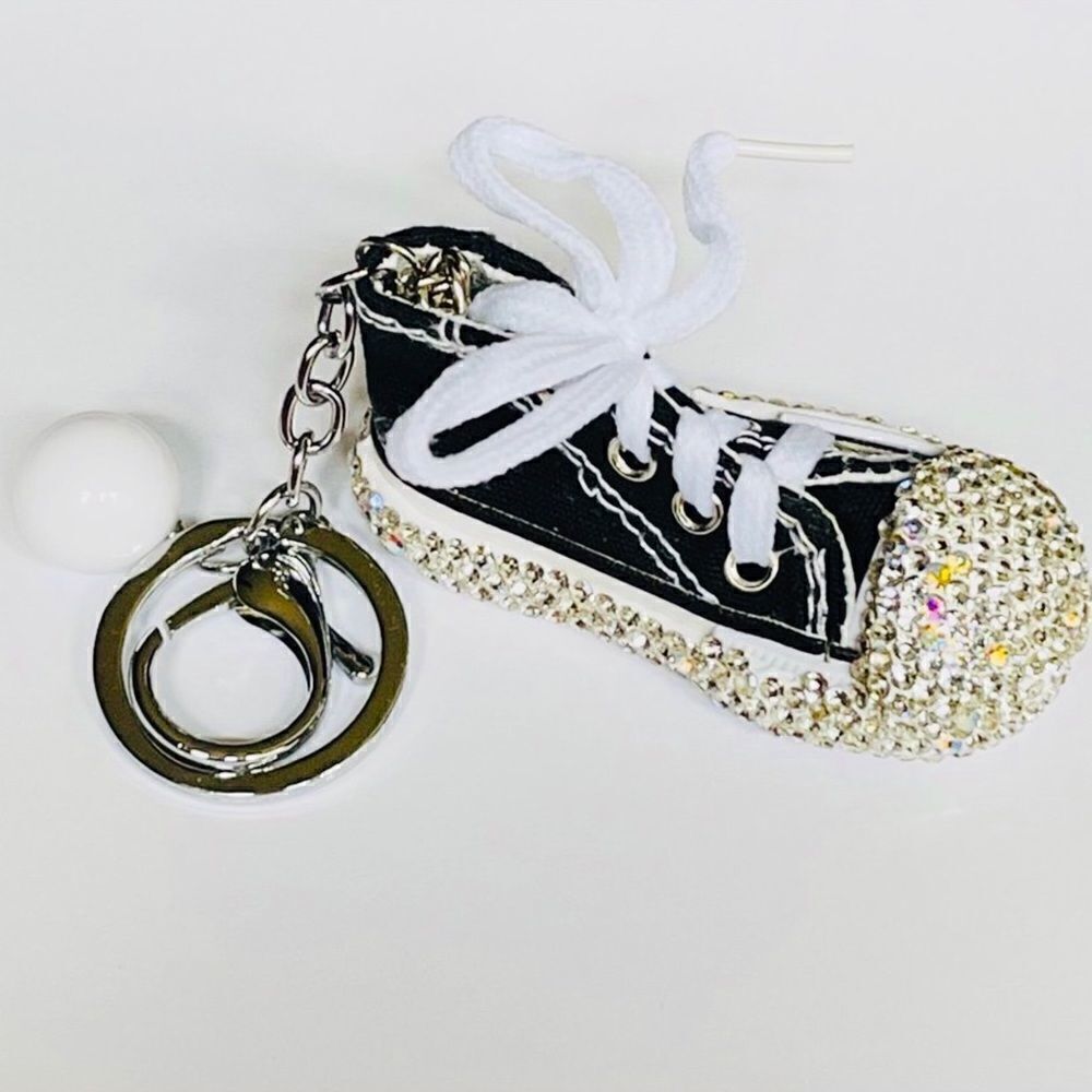 Black Sparkly Shoe Keychain 